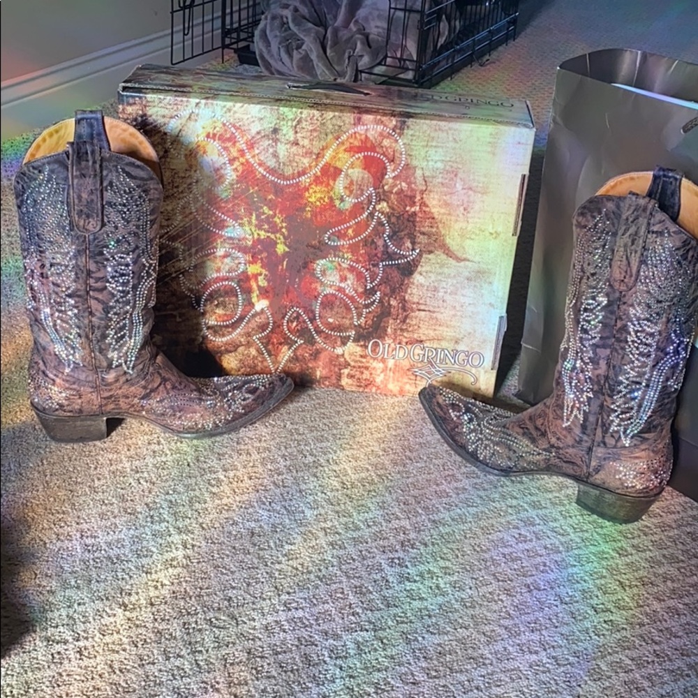 Women’s Old Gringo Eagle Crystal Boots